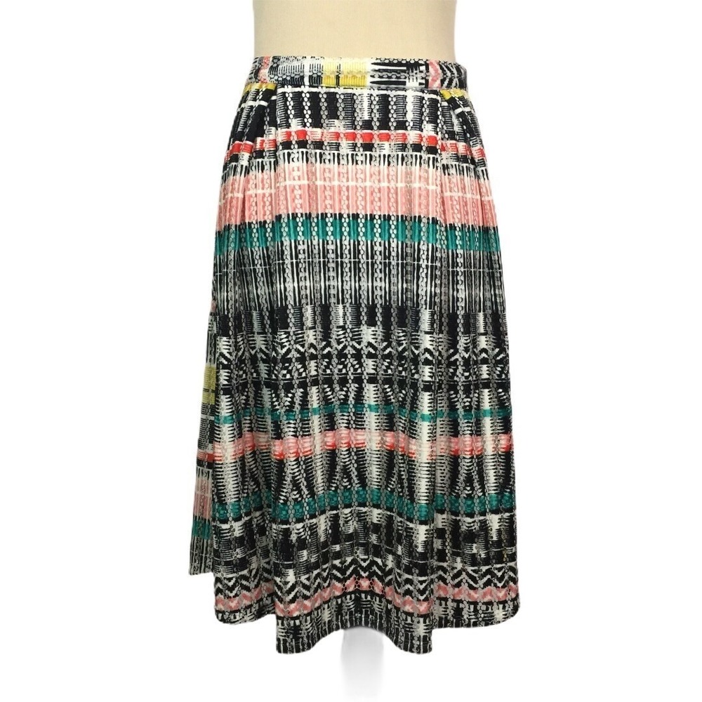 ROMEO + JULIET Couture Tweed SKIRT S 28 Preppy Midi Colorful Indie Twee Artsy
